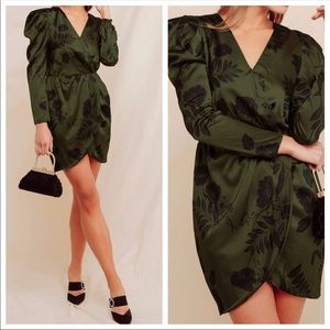 ASTR Jocelyn Olive Green Floral Mini Dress
